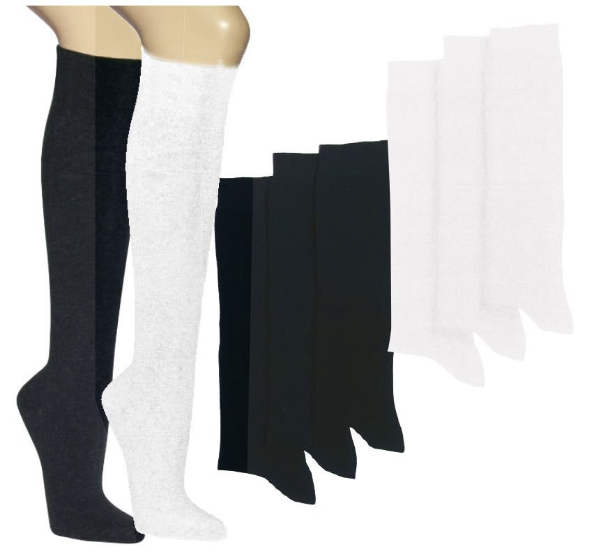 Damen Kniestrümpfe schwarz (3er Pack)